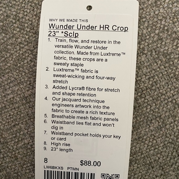 Lululemon Wunder Under HR Crop 23” Scalloped - Picture 12 of 12